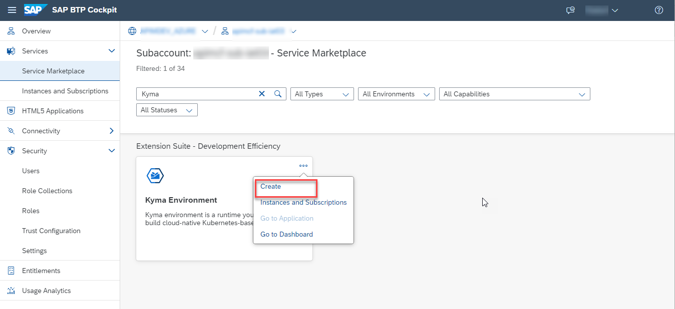 Create Kyma Runtime