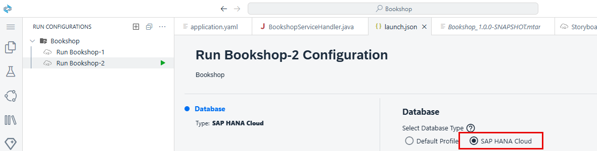 Open Run Configurations view