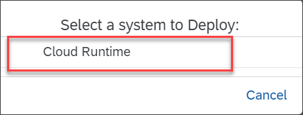 Deploy to Cloud Runtime