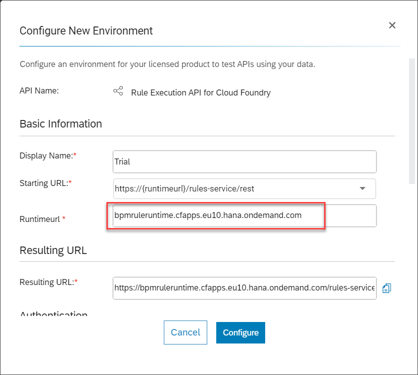 Configure environment