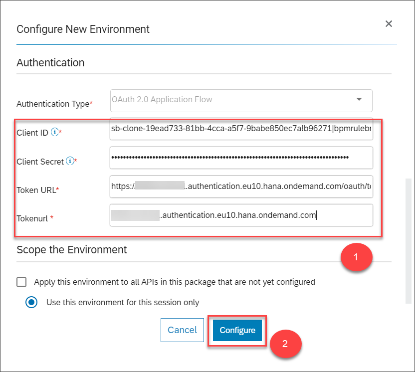 Configure environment