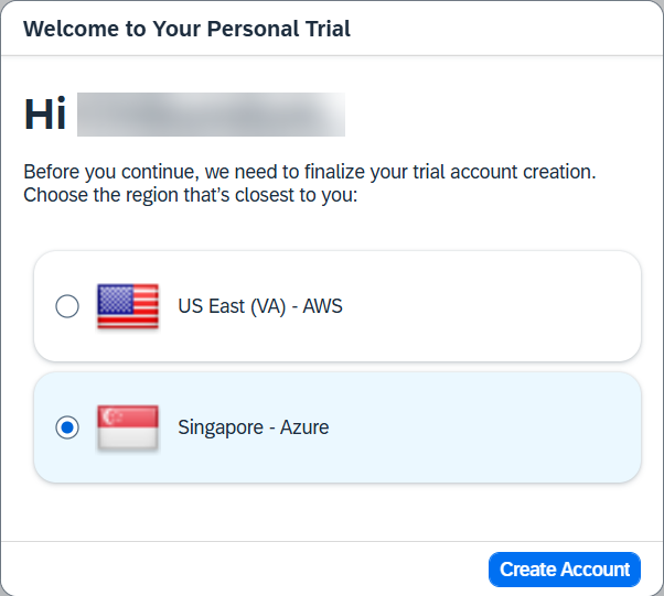 Trial Region selection