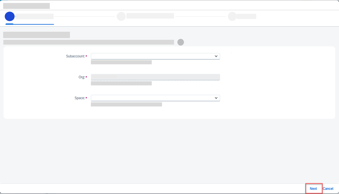 Configure Subaccount