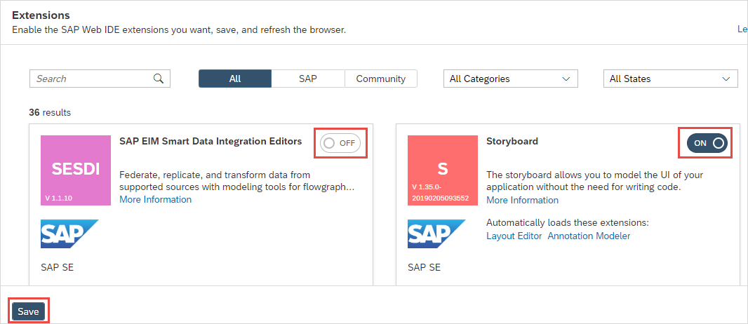extension toggle highlighted