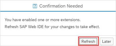 refresh dialog for extensions