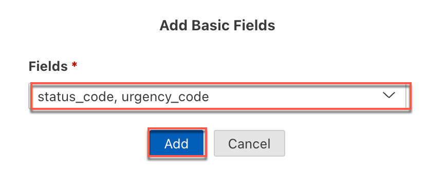 Add Basic Fields popup