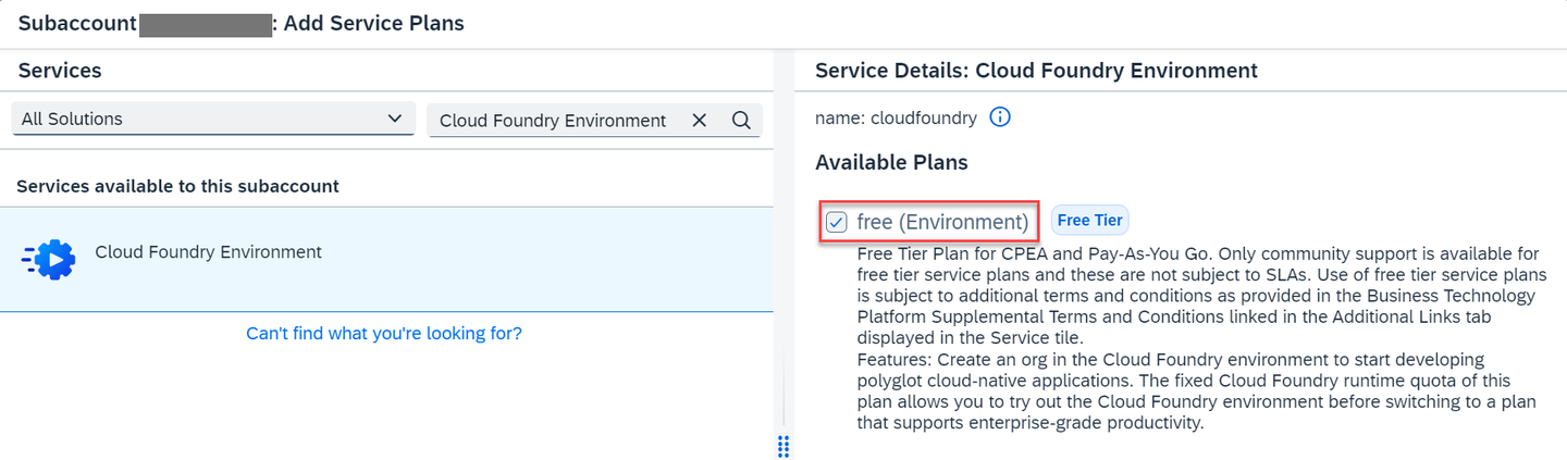 Add Cloud Foundry