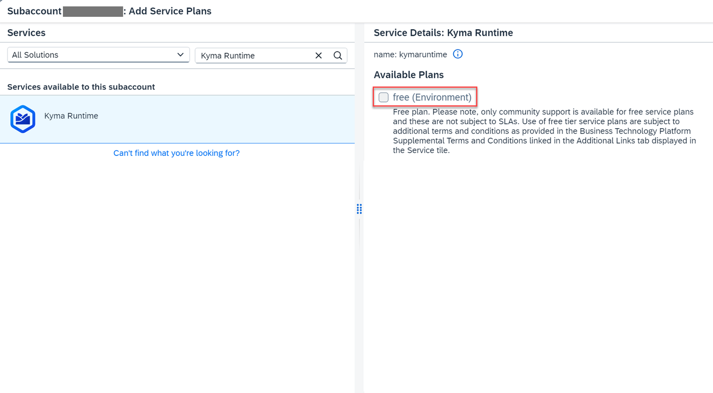 Add the Kyma runtime entitlements