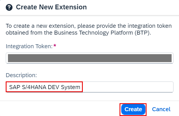 Paste integration token
