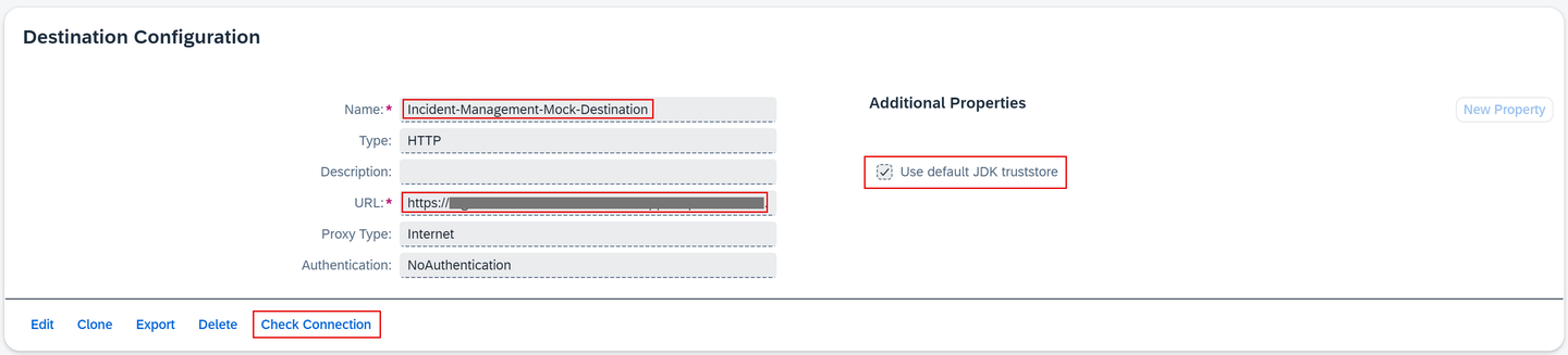 Destination Configuration