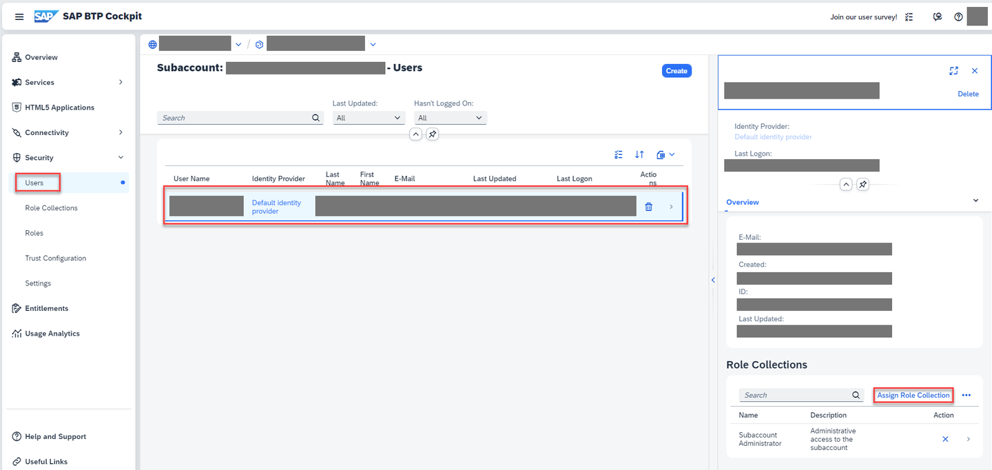 SAP Business Application Studio: Assign Role Collection