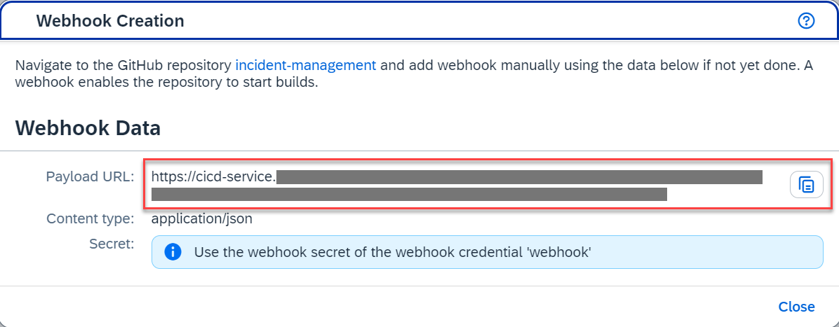 Webhook Data popup
