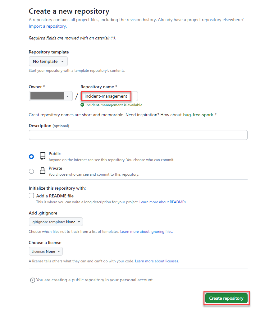 Create repository