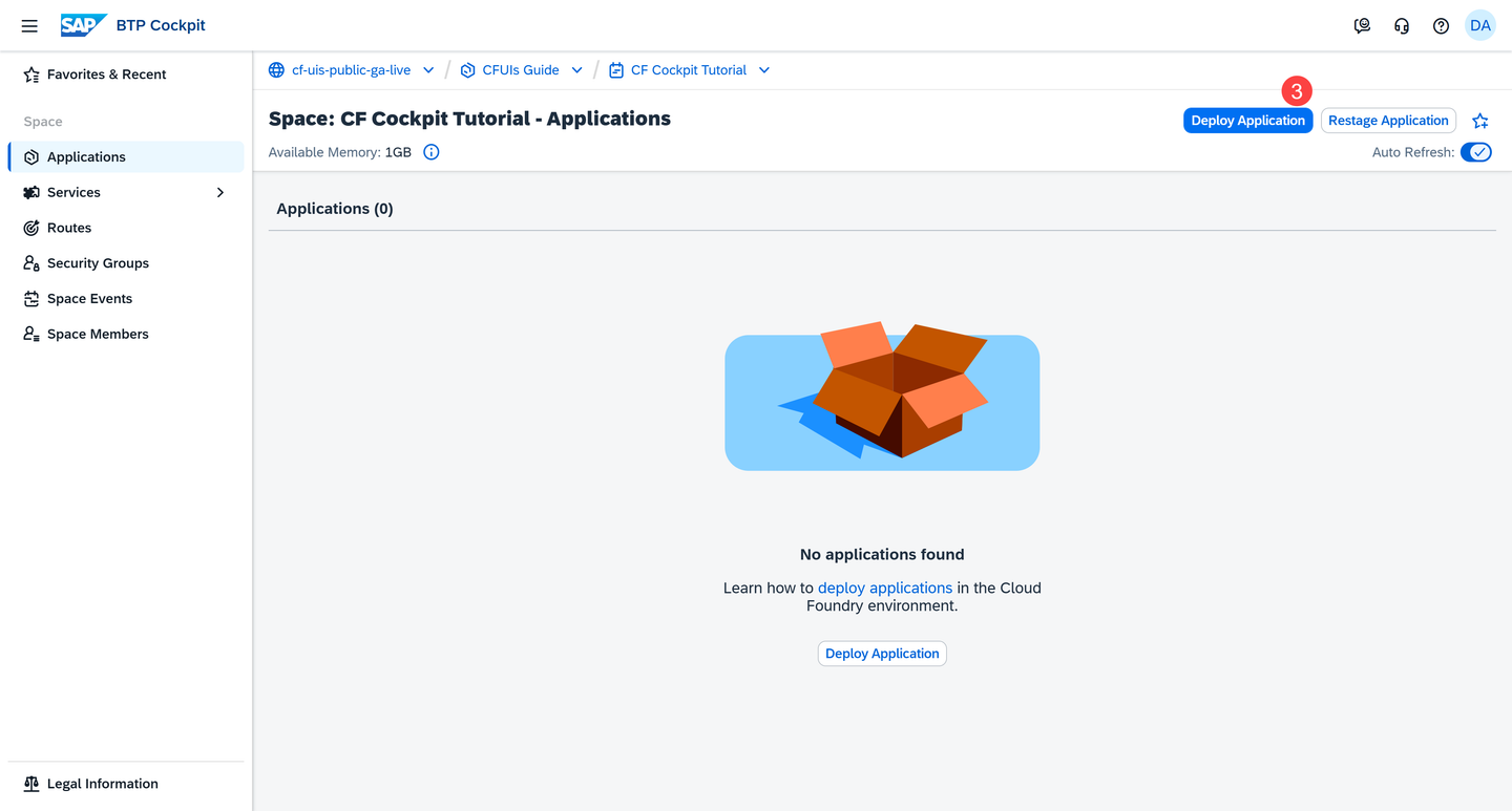 Choose Deploy Application