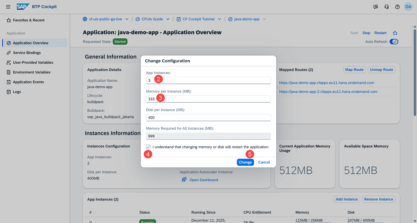 Change Configuration Dialog