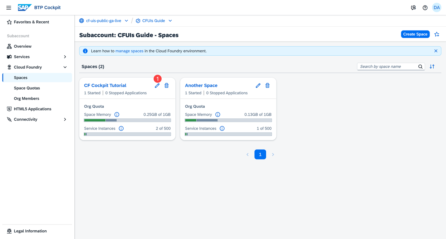 Edit a Space
