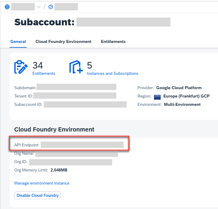 API endpoint