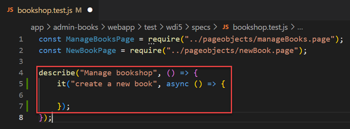 bookshop.test.js with create new book test