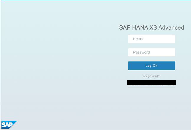 SAP HANA XS Advanced login screen