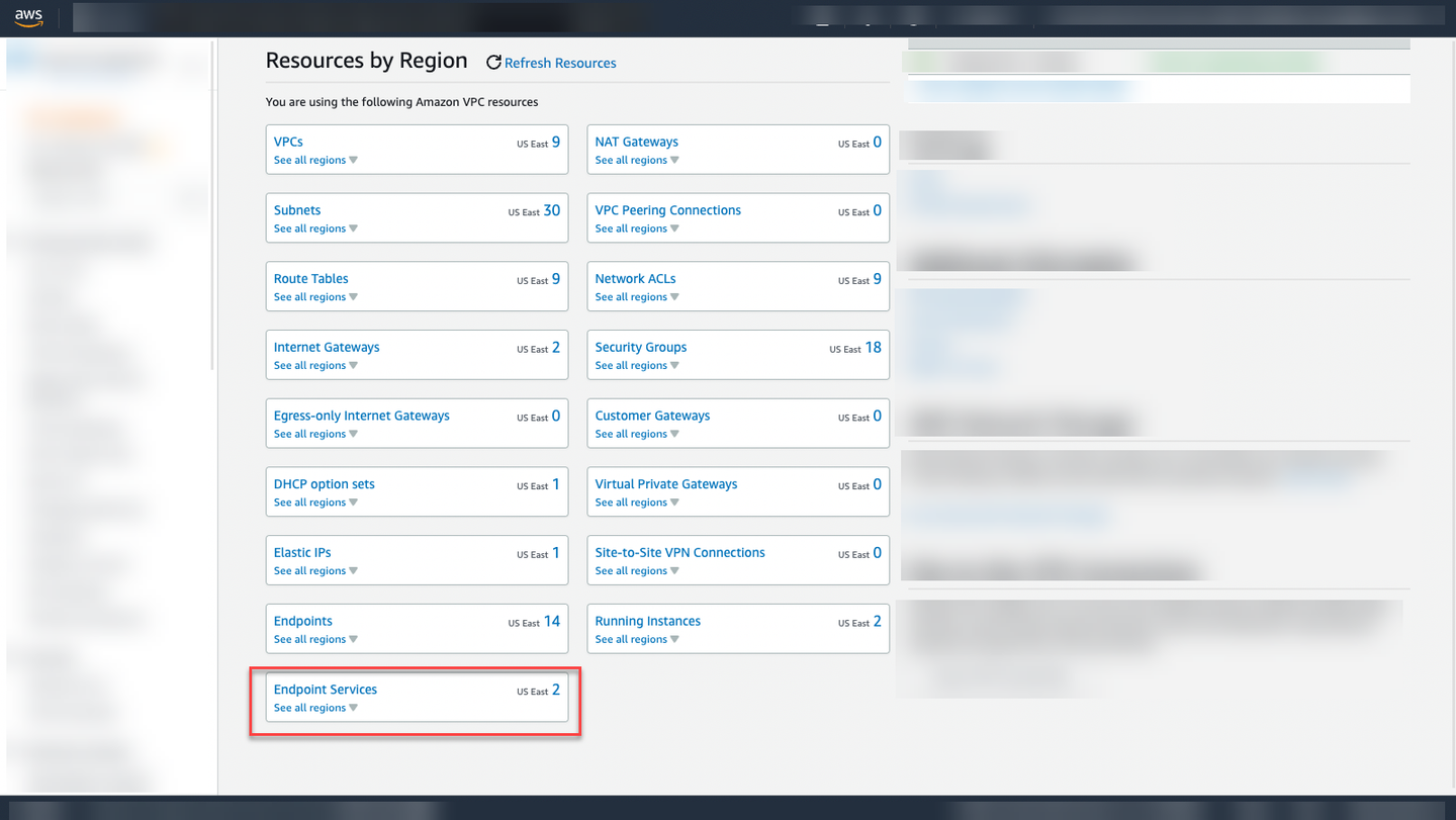 AWS Endpoint Service