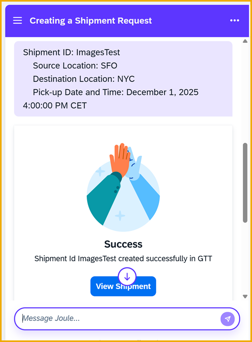 Shipment created