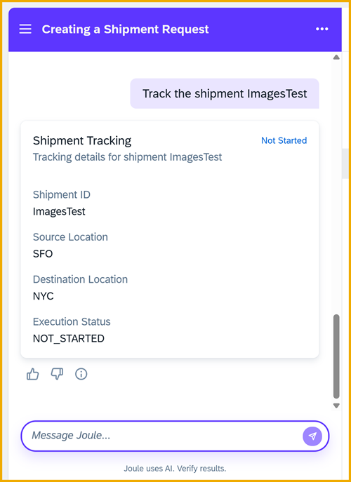 Shipment created