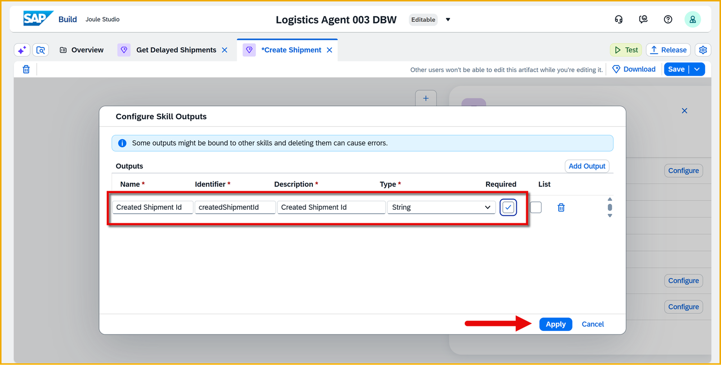 Add outputs