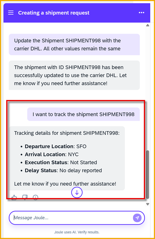 Track shipment