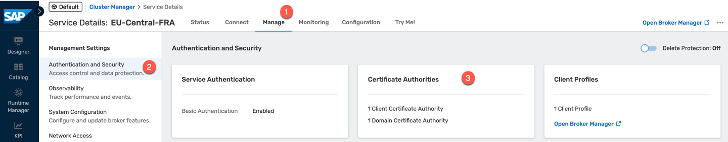 Certificate Authorities tile