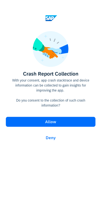 Crash Reporting Consent Screen