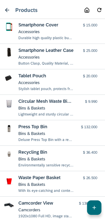 Nicely formatted product list