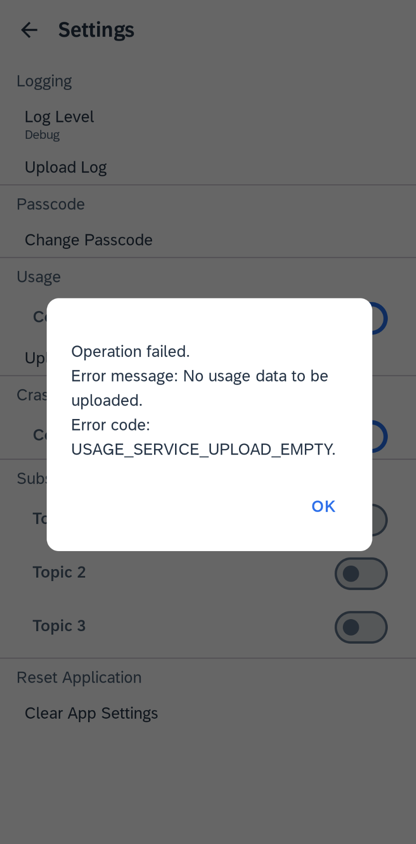 Empty Usage Report Upload Attempt