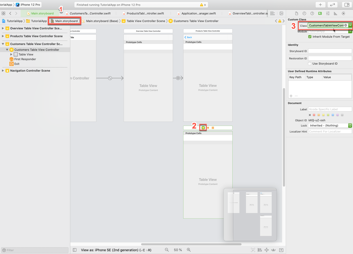 Main Storyboard Customer VC