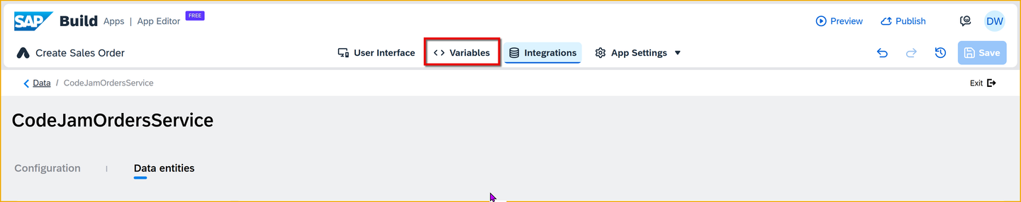 Data variables