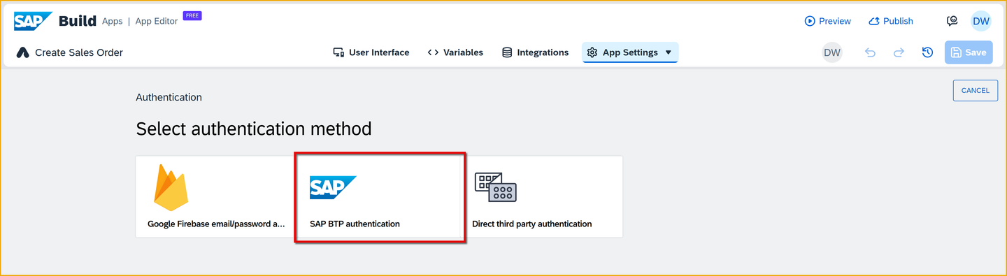 BTP authentication