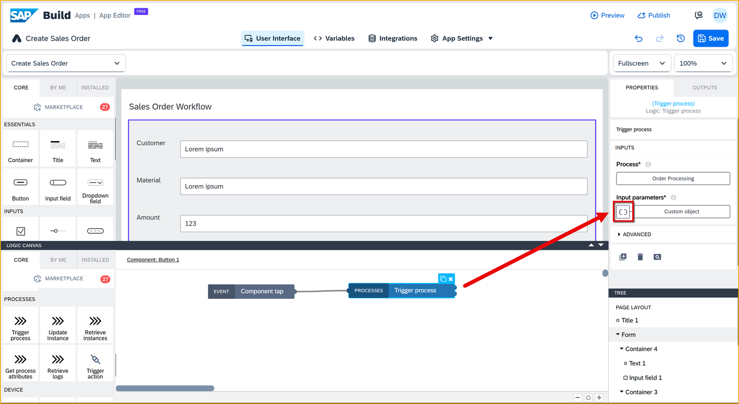 Close binding UI
