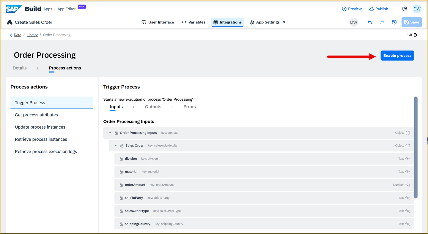 Enable process