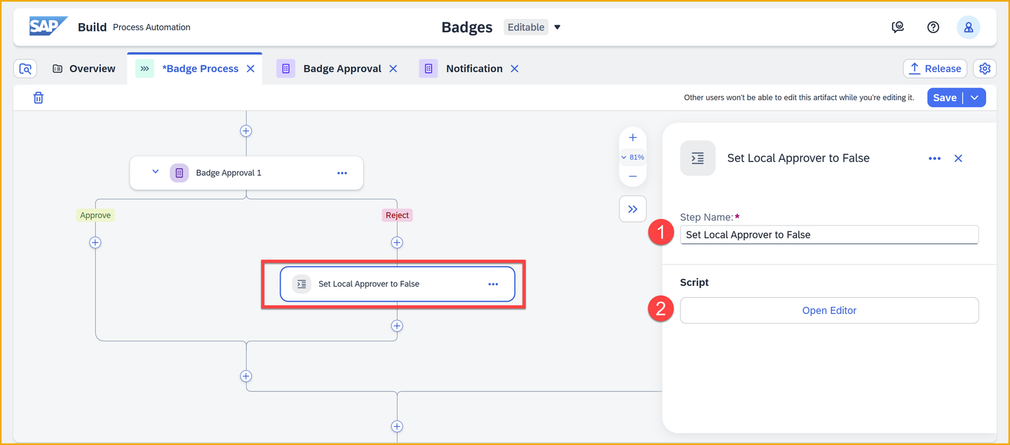 Open editor