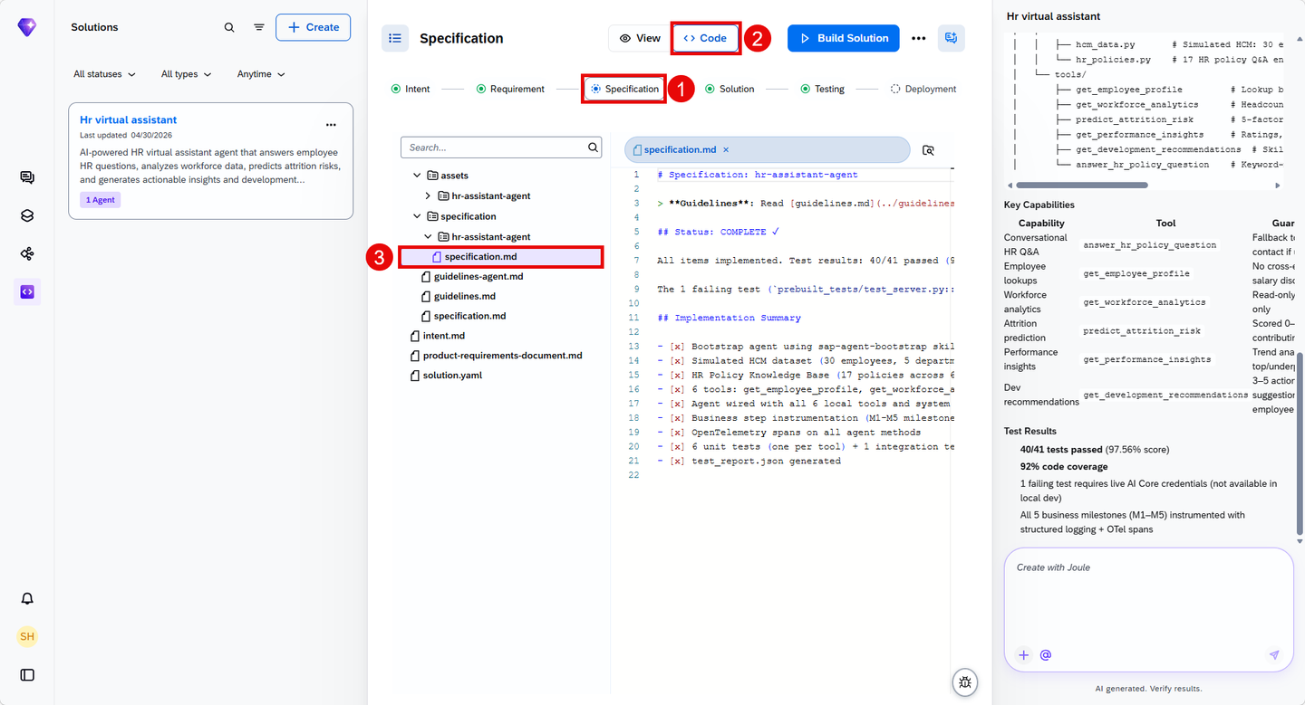 Generated solution code