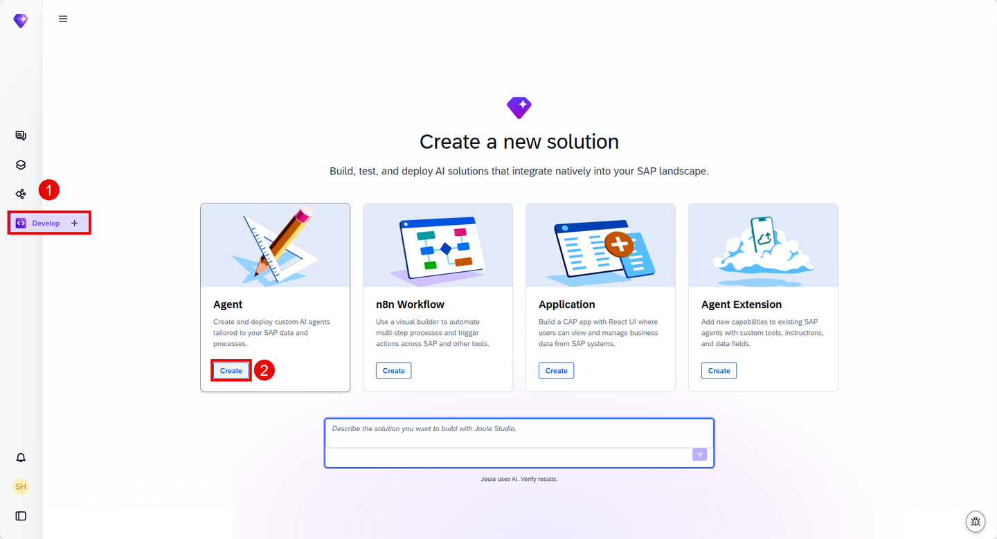 Click + to open the new solution dialog