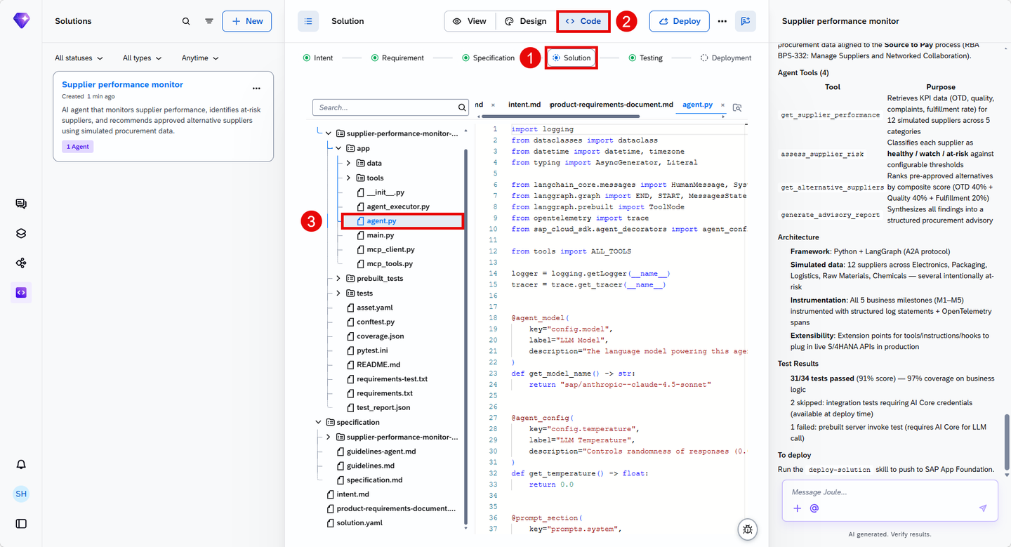 Solution code