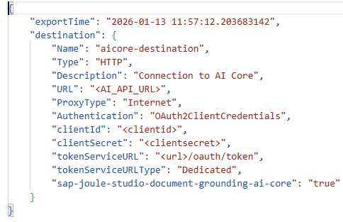 Destination json