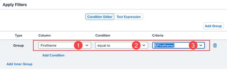 Condition Editor