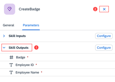 Output parameters