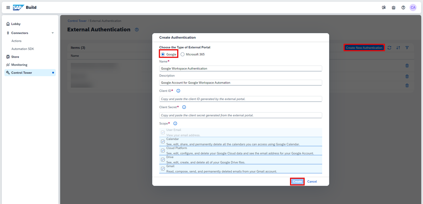 Create Authentication