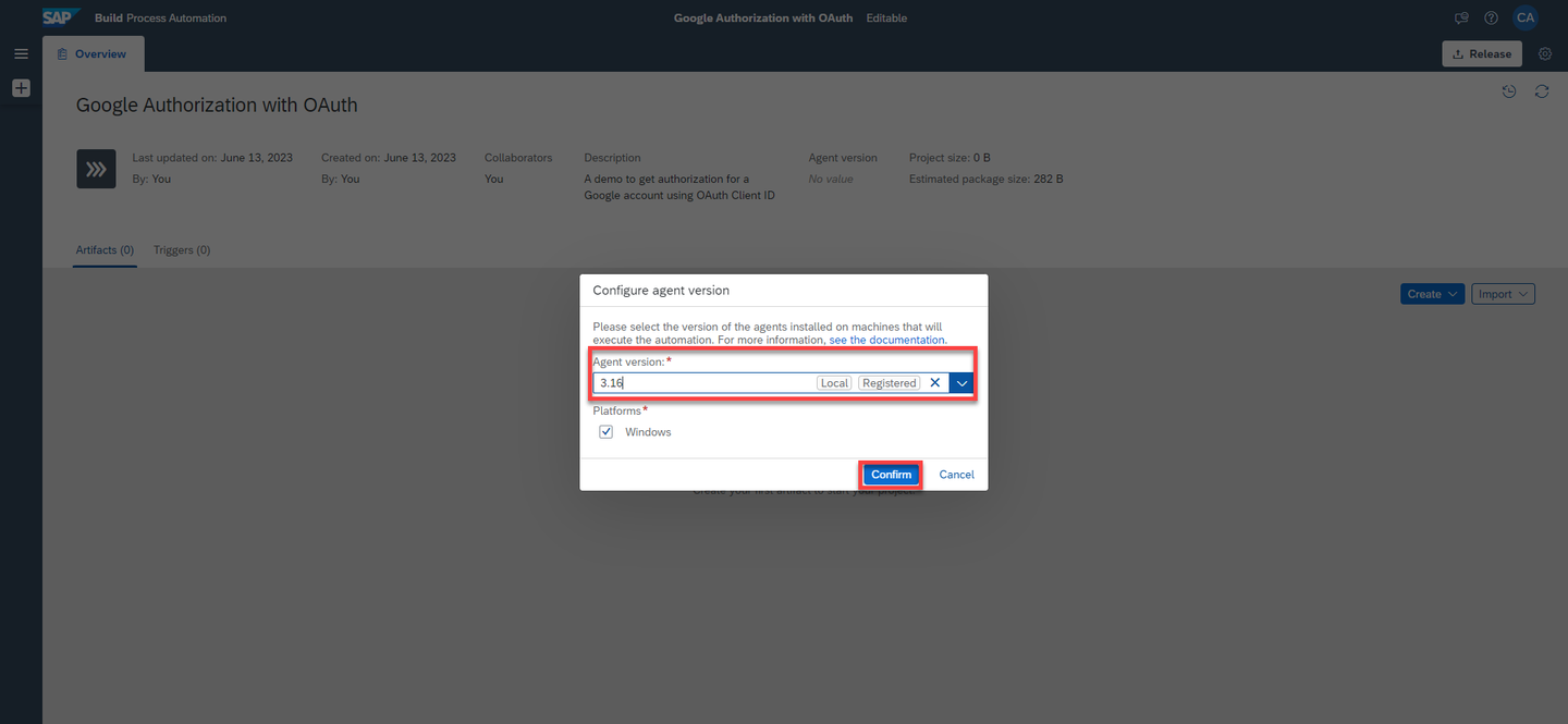 Configure Agent Version