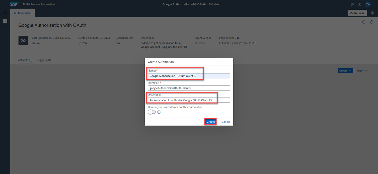 Create automation