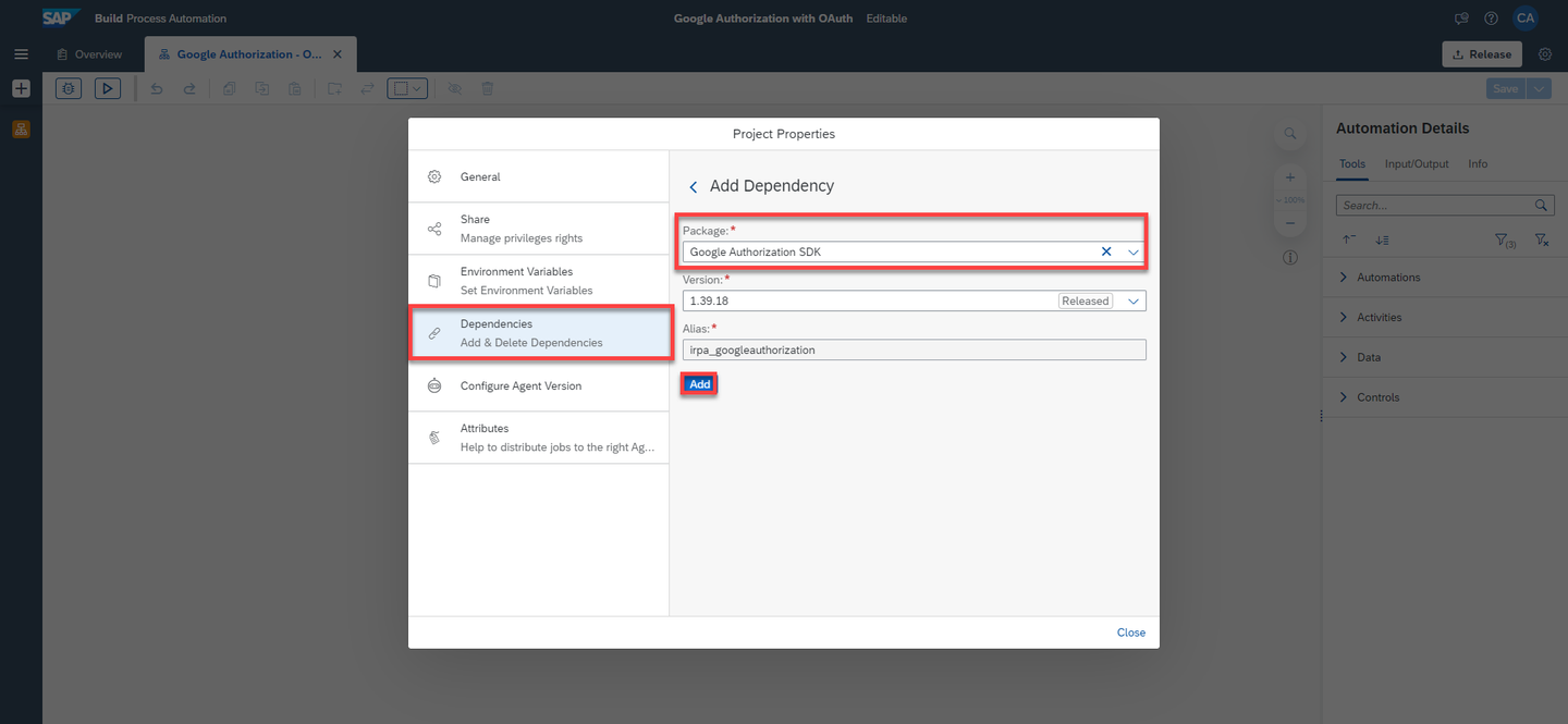 Add Google Authorization SDK