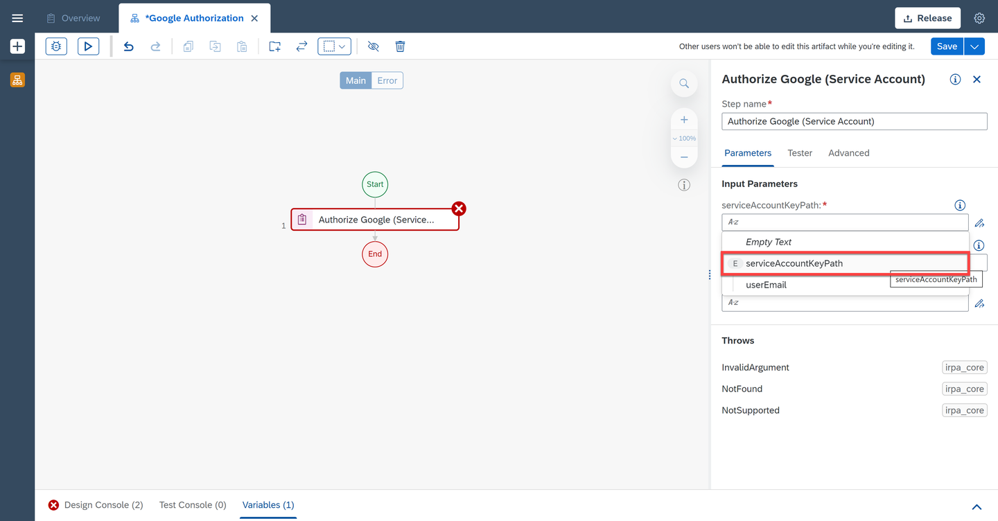 Service Account Key Path