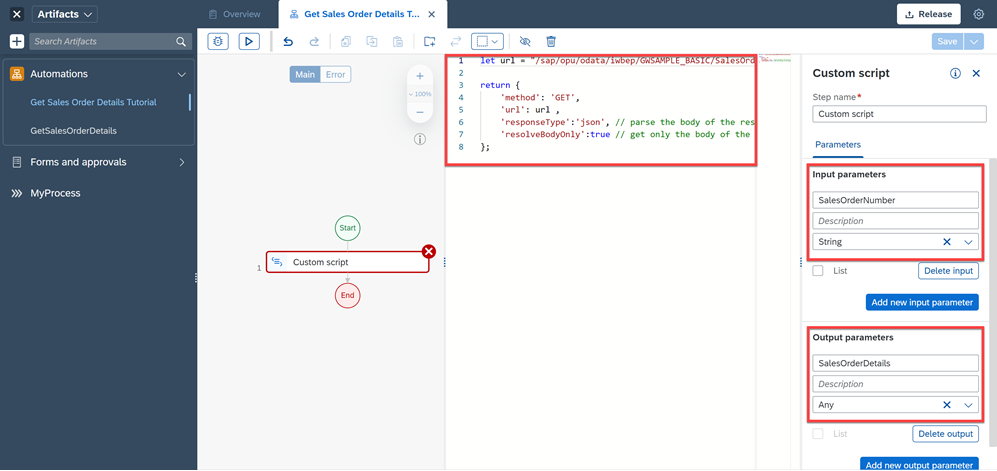 Custom script